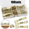 Sawtooth Picture Hangers, 100 Pack Frame Hanging Hangers Double Hole with Screws,