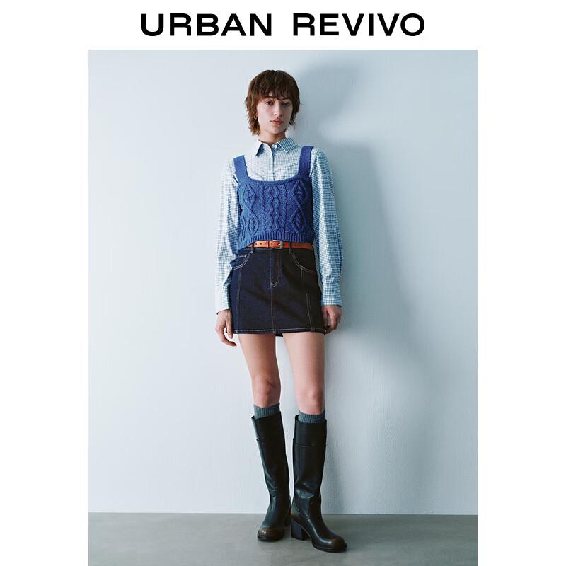 UR 2024 Winter Women's Jacquard Layered Knit Top