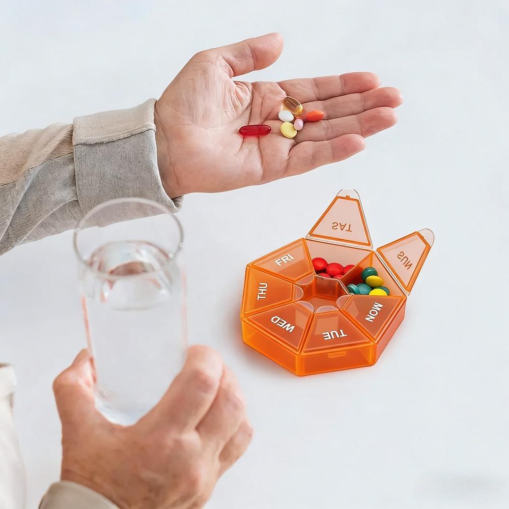 7 Days Pill Storage Box Mini Travel Portable Medicines Dispenser Box Multifunction Plastic Sealer Box Pill Bottle Pill Case