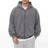 Men S Cotton Hooded Zip Up Sweatshirt Loose Fit American Vintage Washed