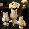Ceramic Vase Vintage Dry Flowerpot Light Luxury Entrance Decoration TV Cabinet Home Hotel Decor Flower Hydroponic Flower Vase