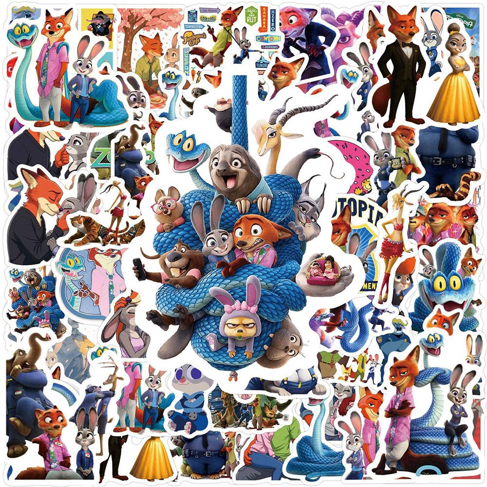 

60-120PCS Zootopia Sticker Cartoon Water Resistant Vinyl Cards Stickers designed for Boys Girls Water Bottles Laptop Suitcase designed for Celebration