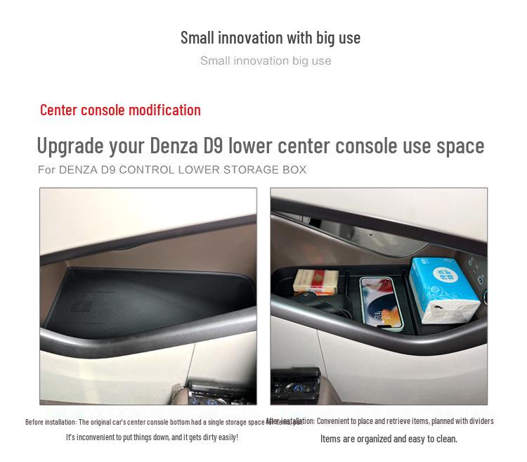 BYD Denza D9 Center Console Storage Box Car Organizer Accessories