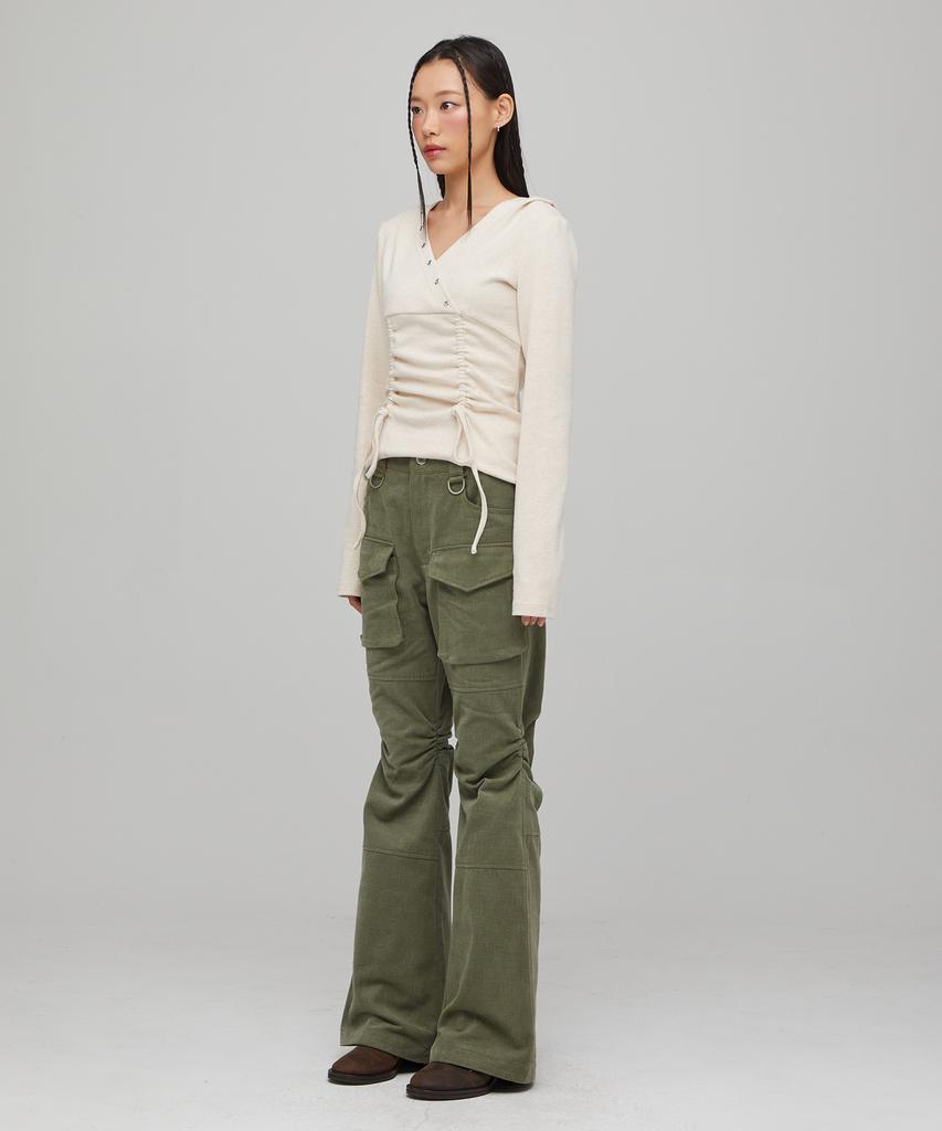 LALAFOX Bootcut Cargo Pants Khaki Bq4Wp009