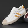Men Canvas Casual Shoes Outdoor Beige Sneakers Male Fashion Double-Row Side Zipper Design Loafers Light Walking Shoes For Men