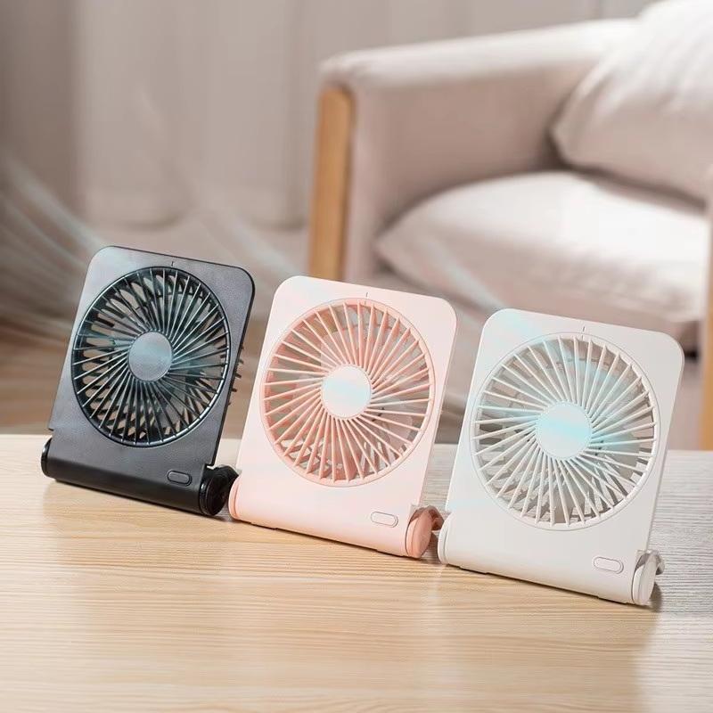 3 Speed Ultra Thin USB Rechargeable Desktop Fan Quiet Operation Energy Saving for Office Desk Use