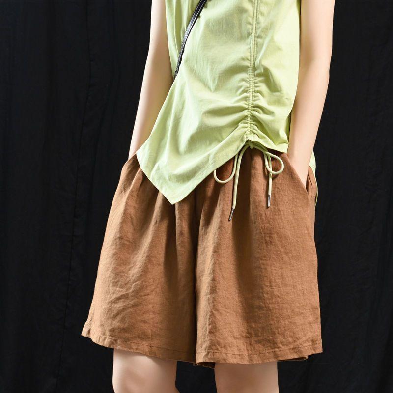 8XL Women's Elastic Waist Shorts Solid Color Shorts with Pockets Loose Shorts Sweat Shorts Casual Summer Athletic Shorts Comfy Shorts