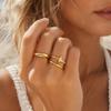 Chic Wavy Liquid Ring for Women, Gold Plated Stainless Steel Oval Solitaire CZ Mobius Band, Modern Jewelry Waterproof