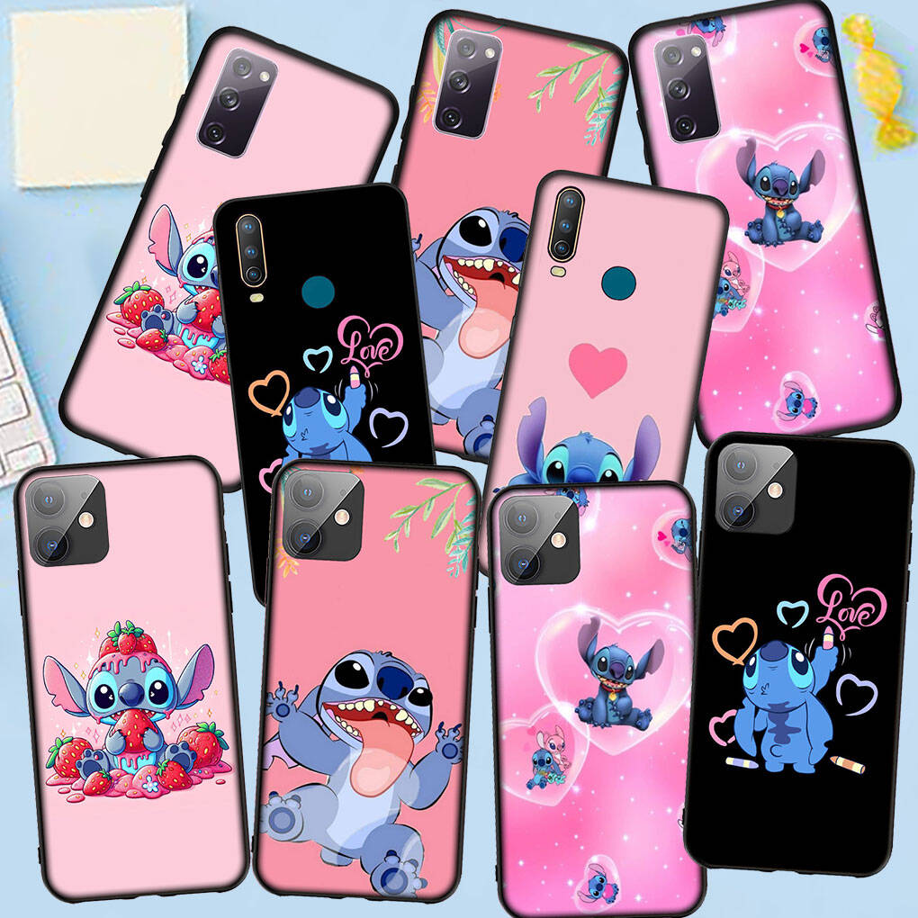 Phone Case for iPhone 17 16 15 Plus XR 16E Huawei P30 P20 Lite Redmi Note 14 12 11 13 Pro Max OPPO A60 A80 A40 A18 A38 Blue Lilo Cartoon Stitch Cover