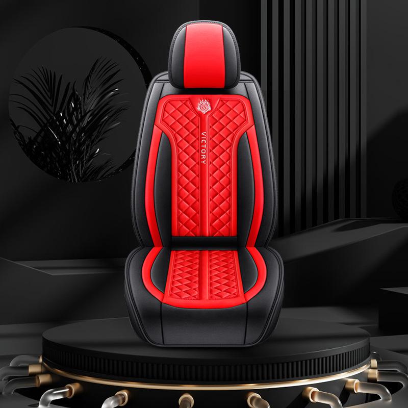 

1 шт. Чехол на автомобильное сиденье из ПУ кожи, дышащий, водонепроницаемый, кожаный чехол на автомобильное сиденье для автомобилей, внедорожников, грузовиков, седанов, универсальный противоскользящий чехол на сиденье 1PC красный/чёрный