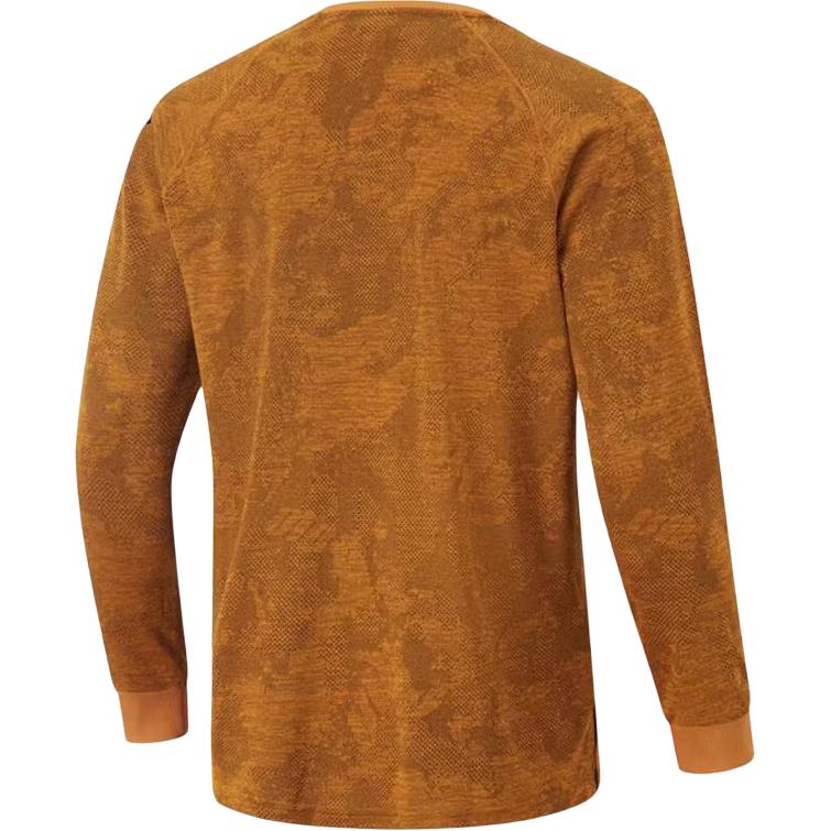 Li Ning All Over Print Letter Crew Neck Breathable Versatile Long Sleeve T-Shirt Men Tops Sand-Dust-Orange ATLU077-3