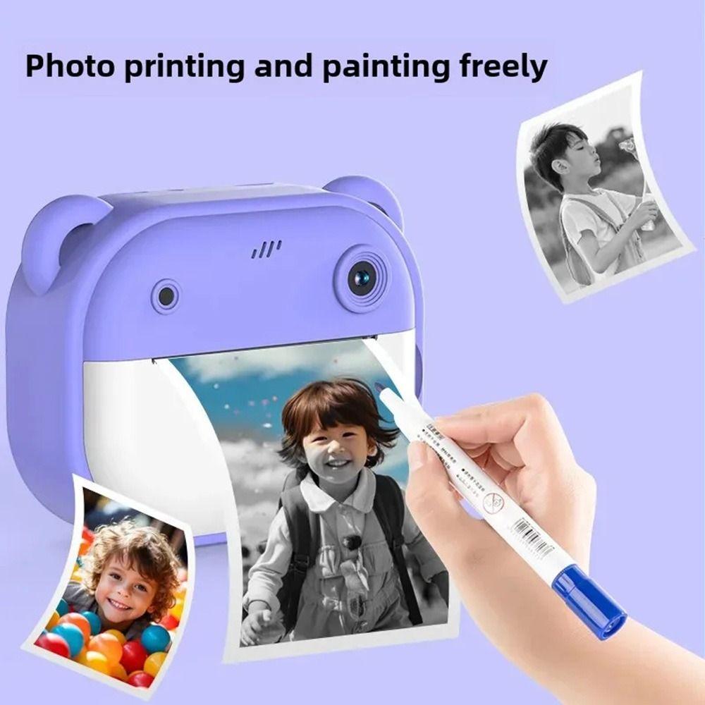 With Print Paper Children Digital Camera 2.0Inch HD Screen Mini Instant Print Toys  Educational