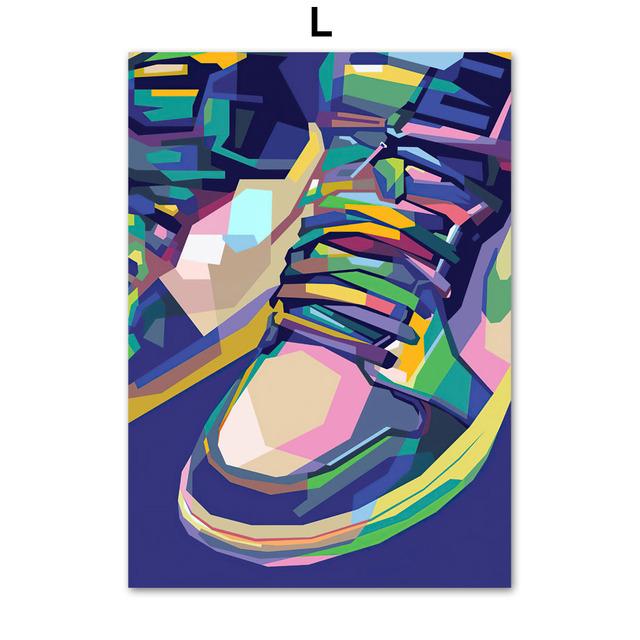 Funky Luxusní značka Tenisky Móda Boty Nástěnné umění Malba na plátno Severské plakáty a potisky Nástěnné obrazy pro výzdobu obývacího pokoje