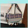 Vintage Ethnic Style Tassel Shoulder Bag With Water Dumpling Shape For Daily Use