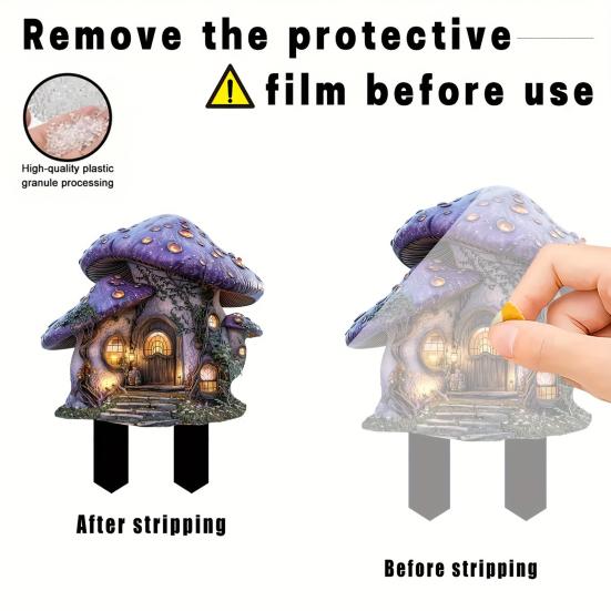 Mushroom House Garden Stake Weatherproof Fade-Resistant Pathway Marker Stake Lawn