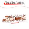 Christmas Wooden Train Ornament Mini Painted Train Snowman Statue Tabletop Decorations for Party Xmas Gifts Merry Christmas