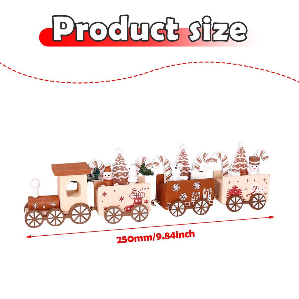 Christmas Wooden Train Ornament Mini Painted Train Snowman Statue Tabletop Decorations for Party Xmas Gifts Merry Christmas