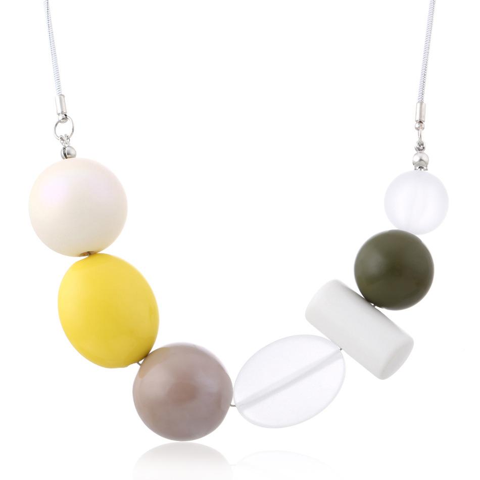 

JMXD-цветное ожерелье с подвеской из бисера, женское жемчужное акриловое летнее покрытие, аксессуары жёлтый