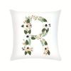Plant Flowers Alphabet Printed Cushion Cover Spring Home Seat Decorative Pillowcase  Square Polyester Letters Pillow Cover