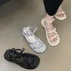 Fashion 2025 Summer New Fashion Women Sandals Casual Low Heels Outdoor Beach Flats Shoes Versatile Butterfly Knot Daily Women Sandals