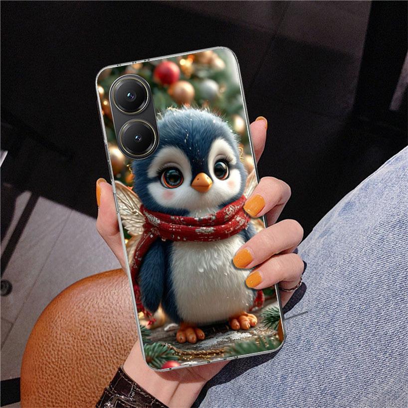 Weihnachten Pinguin Handyhülle für Xiaomi Poco X5 X6 X7 Pro X4 Gt F7 Ultra M8 M7 Redmi 15C 15 13C 13 12C 12 Einzigartige Hülle Coque Poc