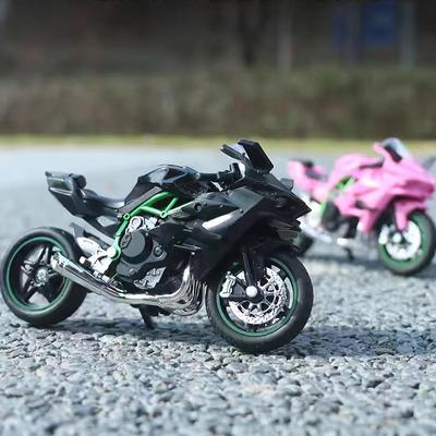 1:18 Ninja hx816 H2R Kovový model motocyklu s funkčním tlumičem Hračka pro děti Dárky Hračka Dekorace