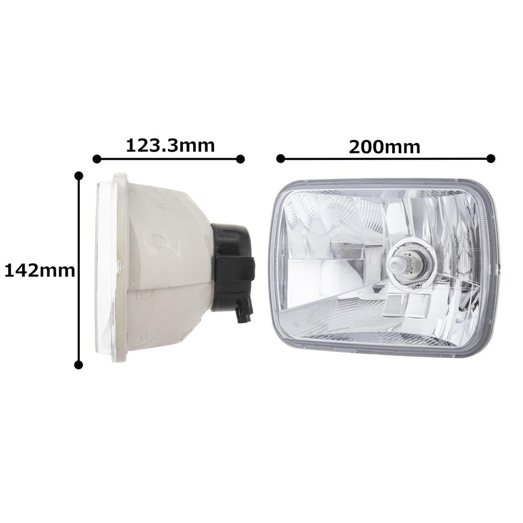 Stanley Electric Automotive Headlamp Racing Hyper Halogen Square Clear 1pc FH05 (STANLEY) Multi-Reflector 2-lamp 135/125W
