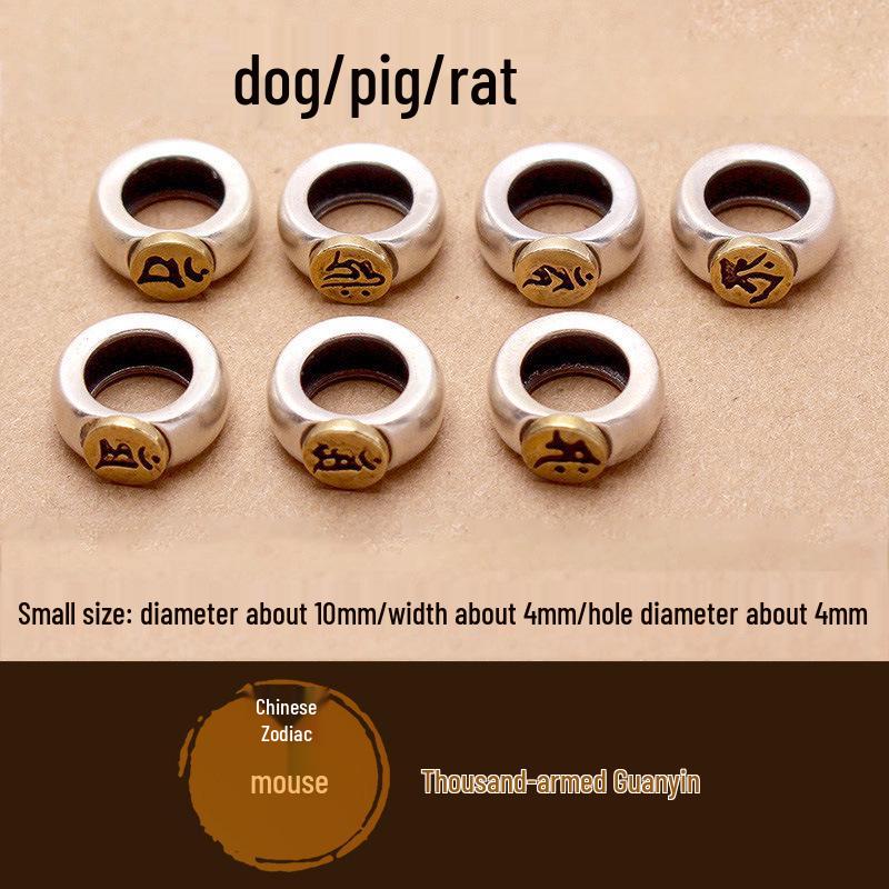 Twelve Zodiac Sanskrit Bracelet with Eight Guardian Deities Runes - Beaded Hand String Ornaments.