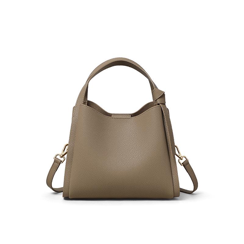 2026 Women's Summer Genuine Leather Bucket Crossbody Handbag - Versatile Underarm & Shoulder Bag