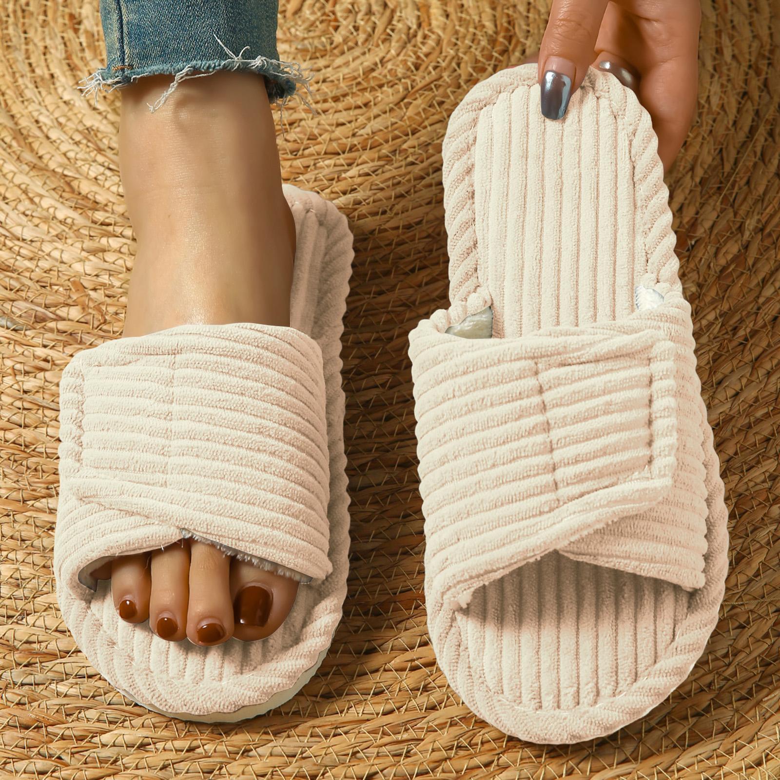 Женские - Тапочки Повседневные Для Дома Уличная Обувь Для Всех Сезонов 37 бежевый 1070₽