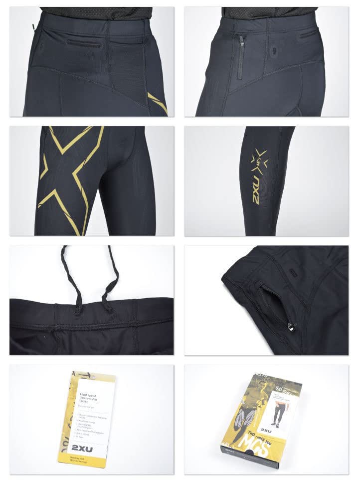 Times MA5305b Light Speed Compression Tights Running Compression Tights Sports Leggings Reducing Running Fatigue M [2XU] [Two You] Men's BLK/BRF