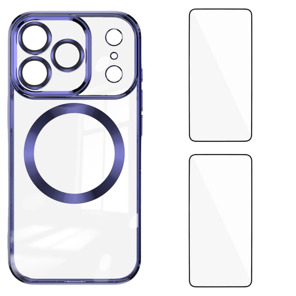 Für iPhone 17 Pro Max Magnetische Hülle WANLONFENG WX Serie TPU Handyhülle mit 2 Stück Schutzfolie/Objektivfolie