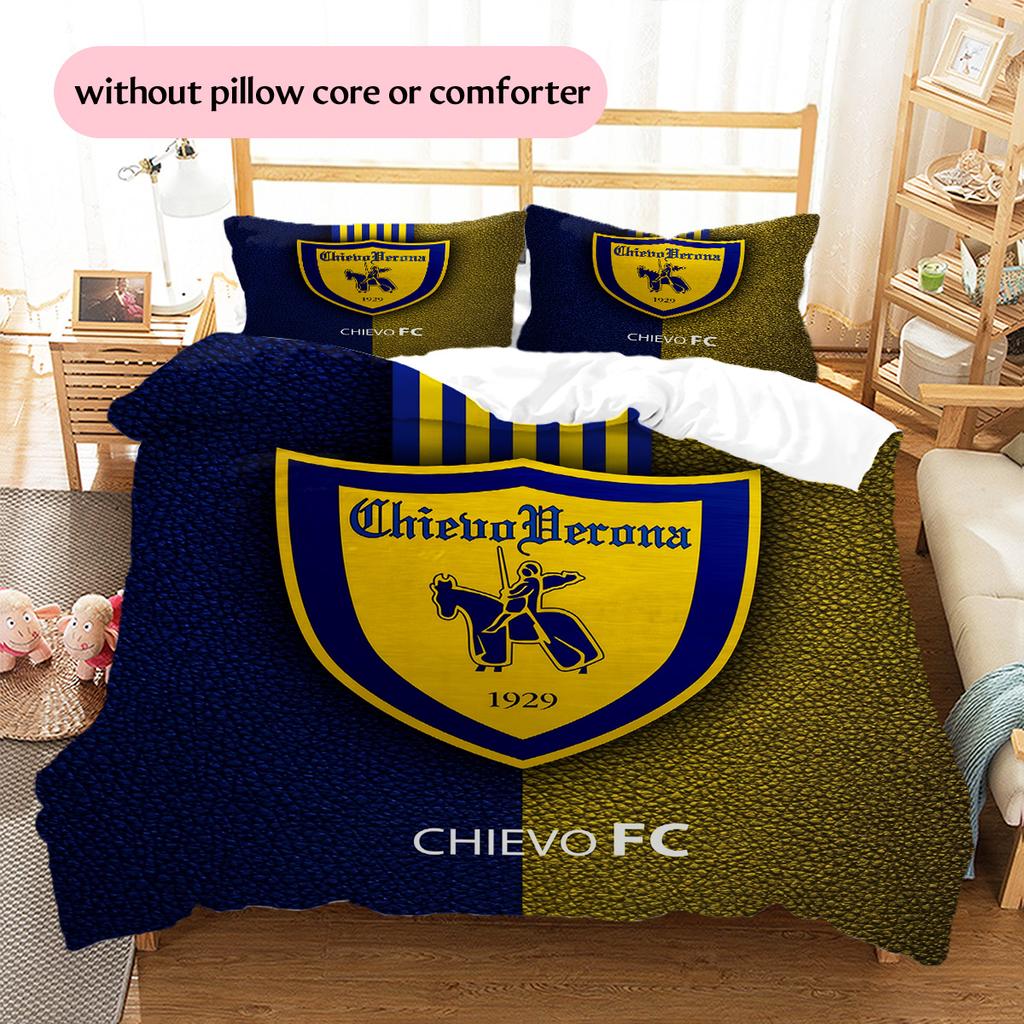 Hellas Verona FC Pattern Bedding Quilt Set Home Decoration Gift (1 * duvet cover + 2 * pillowcase without core)