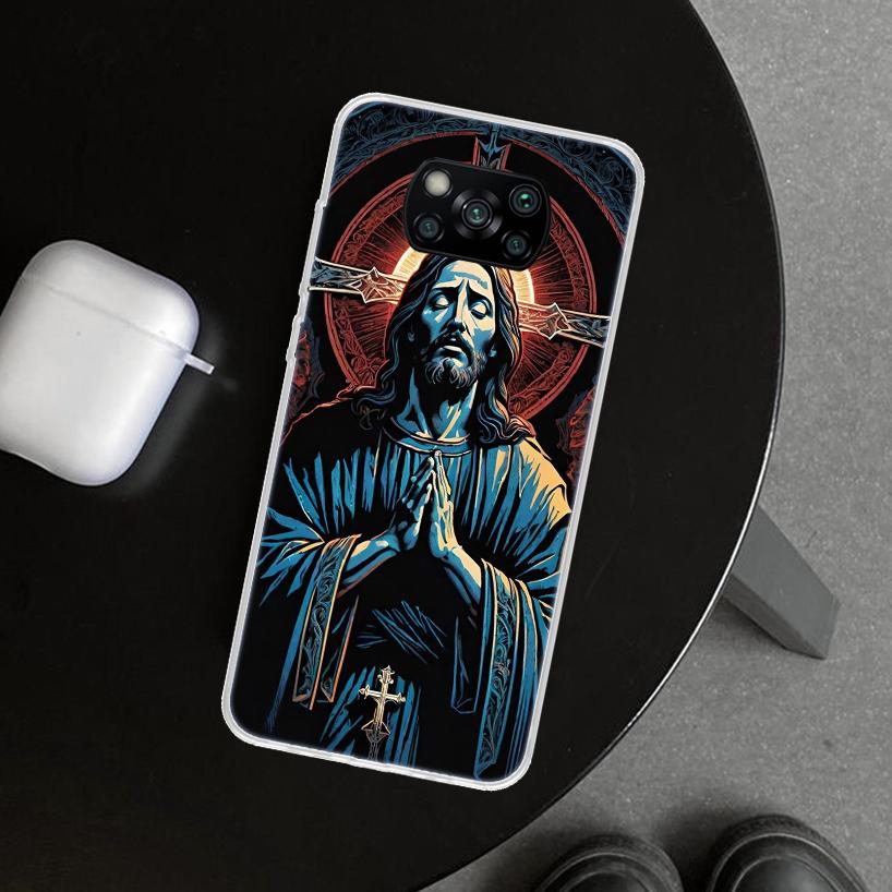 Christian Cross Design Phone Case Cover for Xiaomi Poco X6 X5 X7 Pro F7 Ultra Redmi 15C 15 13C 13 12C 12 10C 10 10A 9C 9A 9T 9 C