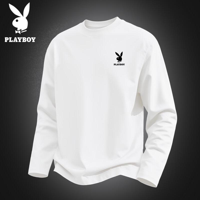 PLAYBOY Men's Pure Cotton Long Sleeve Casual T-Shirt