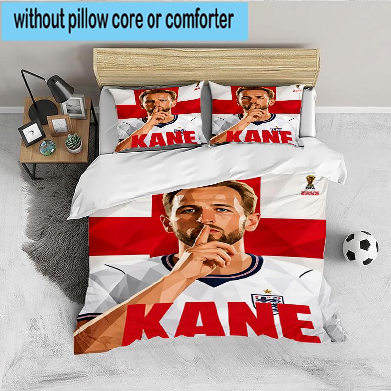 3PCS Football Player Kane Bedding set,Ideal for1pc Duvet Cover And 2pcs Pillowcases Perfect for Christmas gift,Ideal for Bedroom, Dormitory