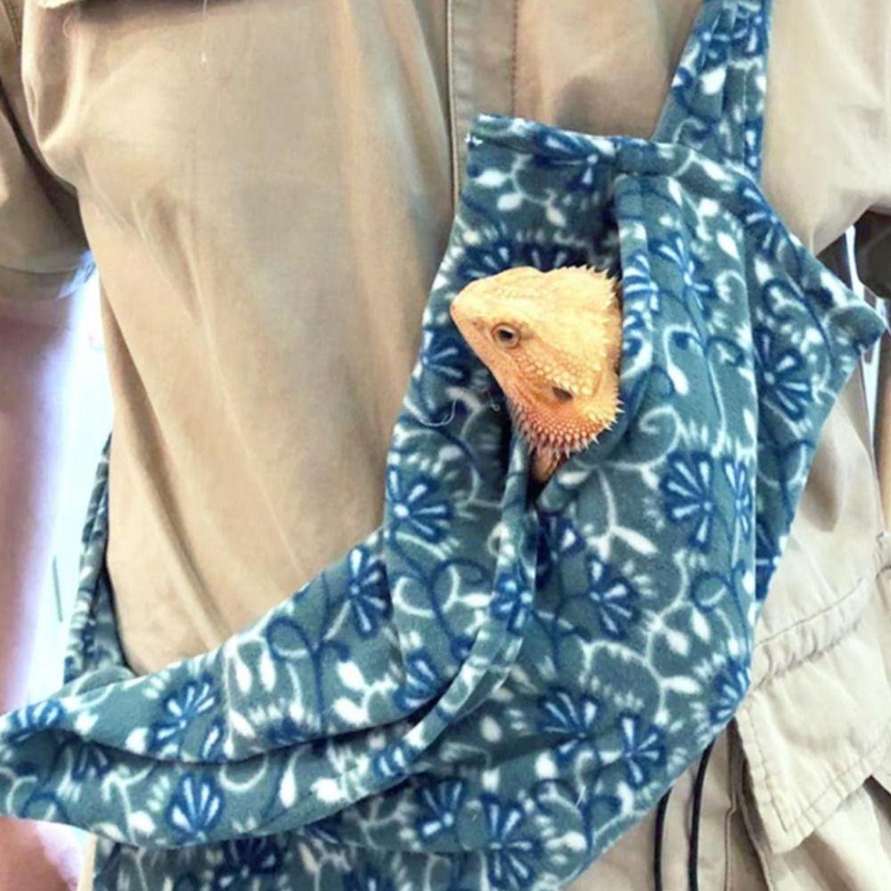 

Бархатная регулируемая сумка-переноска для ящериц Сумка-переноска для бородатого дракона Переноска для рептилий Дорожная сумка для рептилий синий