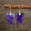 High-quality new love natural stone amethyst pendant earrings earrings European and American popular jewelry jewelry