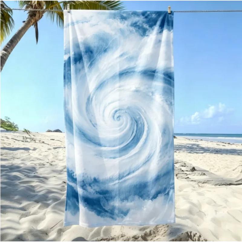 Blue Marble Pattern Beach Towel Modern Minimalist Marbled Summer Pool Towel Large Lightweight Abstract Blue Marble Beach Towel