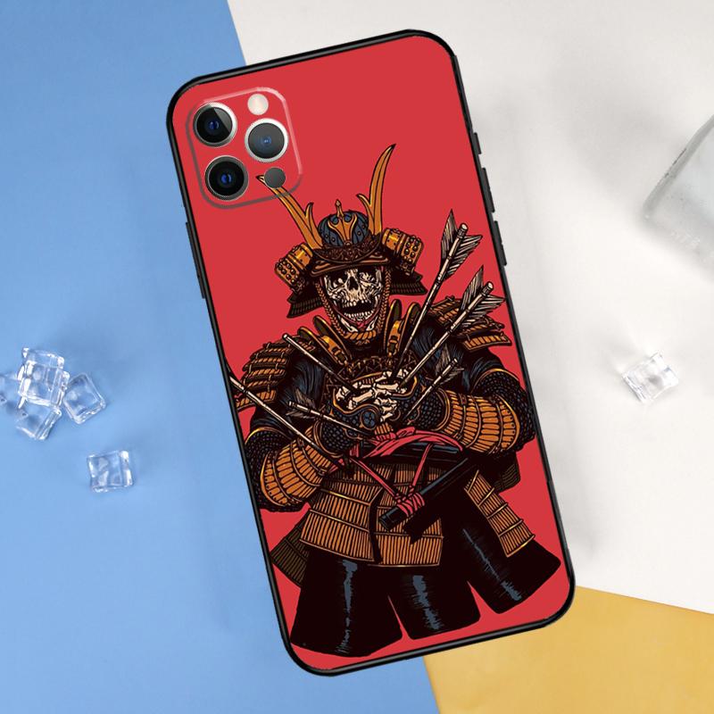 Japanese Style Samurai Art Phone Case For iPhone 16 Pro Max 12 13 Mini 11 14 15 Pro Max XR 16 15 Plus 16e Cover Shell