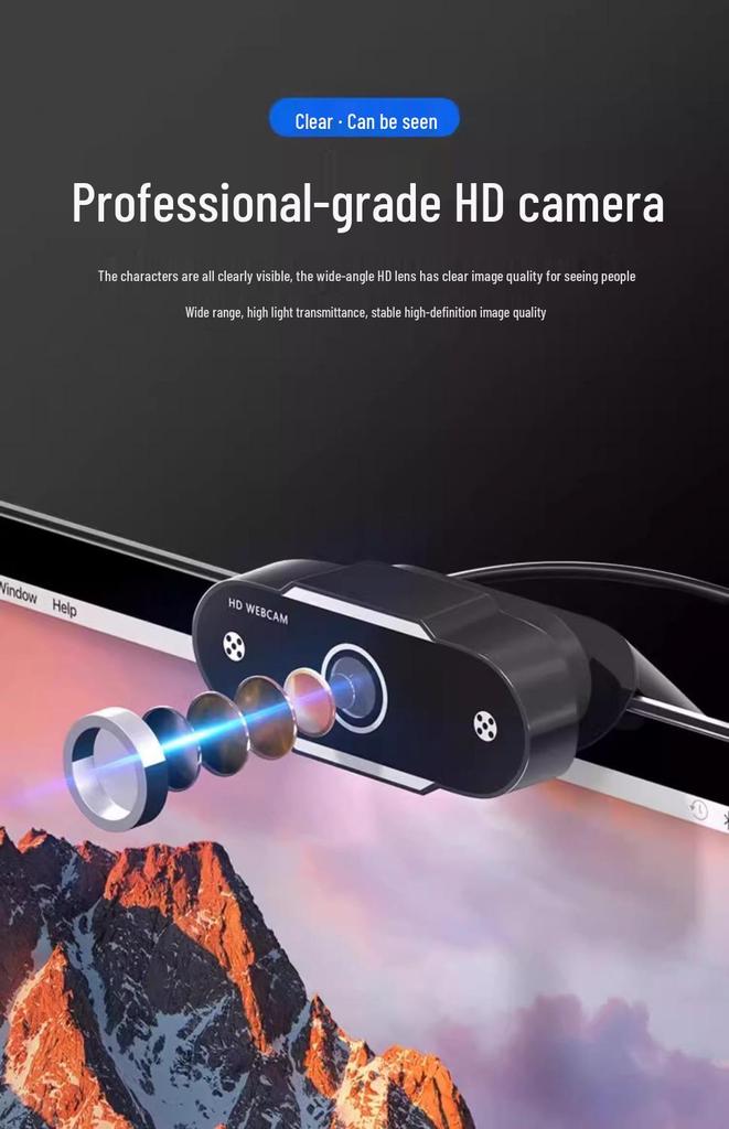 HD Webcam for Online Classes, Exams, Streaming, or Home Use on Desktop & Laptop