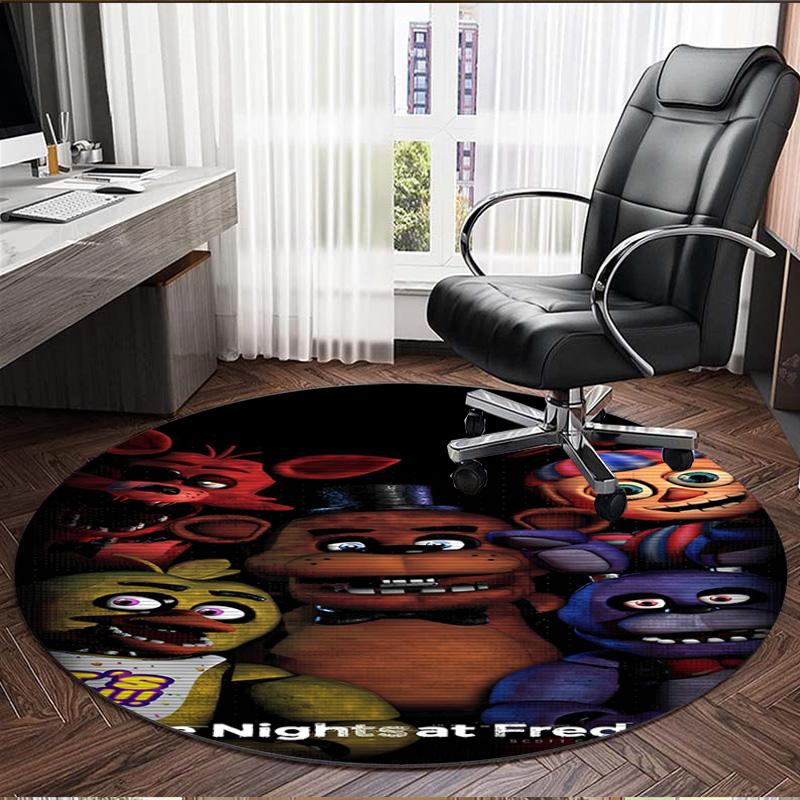 Five Nights at Freddy's Print Round Rug, Washable Floor Carpet, For Entryway Dorm Laundry Room Office Study, Home Decor Birthday Christmas Gift