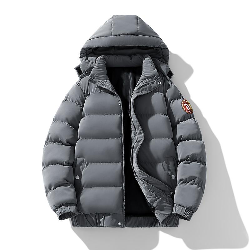

Осінь-зима Повсякденні теплі товсті чоловічі куртки-парки Harajuku Down Coat Чоловіча парка з капюшоном Верхній одяг Хлібна куртка 4XL сірий