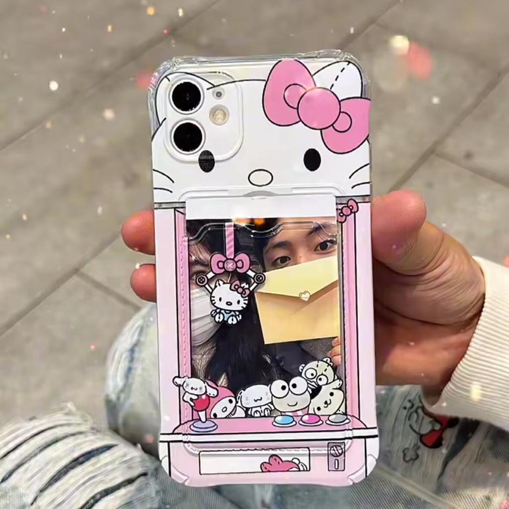 Sanrio Hello Kitty Photo Card Holder Phone Case For Xiaomi Redmi Note 14 Pro 5G Note 13 12 Pro 11 11S 13C 12 12C 10C 5G Cover