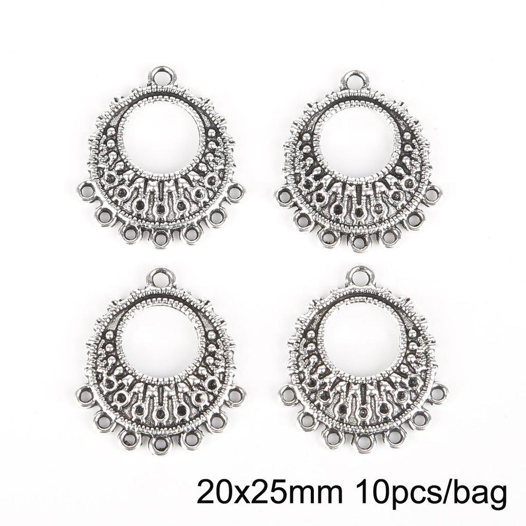 10 stk flere hull sølv sinklegering anheng for smykkekomponenter gjør DIY øredobber halsbånd armbånd