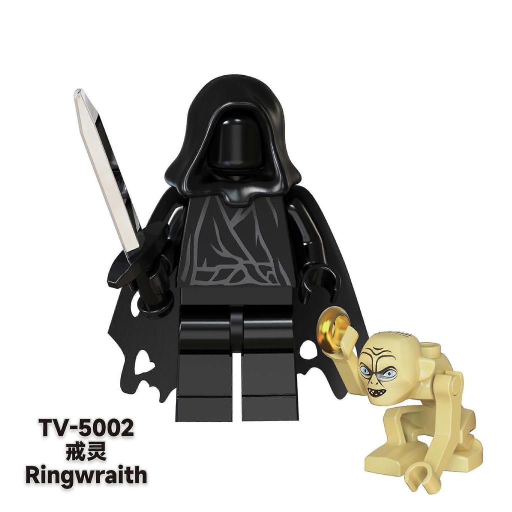 Pán prstenů Sauron+Frodo+Merry+Sam+Peregrin+Prstenový přízrakČarodějný král Stavebnicová panenka 8KS