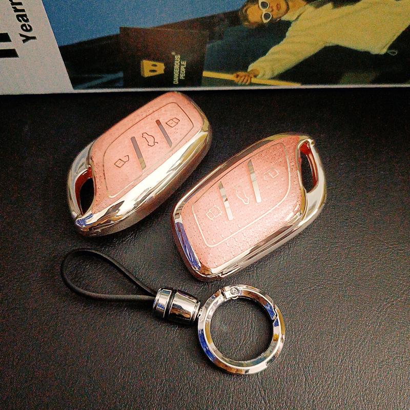 Luxury Diamond Tpu For Mg 4 Mg4 Ev Mg Hs Gt Zs Ev Zx Mg5 Mg6 3 Button Remote Car Key Case Cover Holder Keychain Accessories