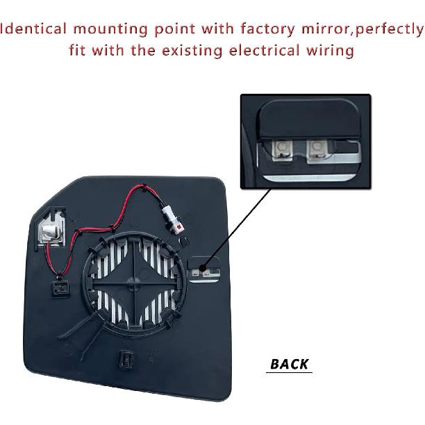 Passenger Side Heated Mirror Glass Replacement For Ford F150 2015 2016 2017 2018   - For Ford F150 Power Side Mirror With Blind Spot Detection System