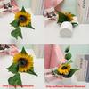 Sunflower Artificial Plant With Rain Flower Stones For Home Decor And Wedding Centerpieces