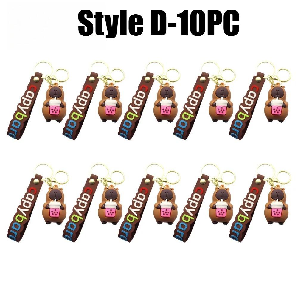 Adorable Capybara Key Ring 3D Capybara Figurine Bag Clip Decor for Children School Backpacks and Automotive Keychains